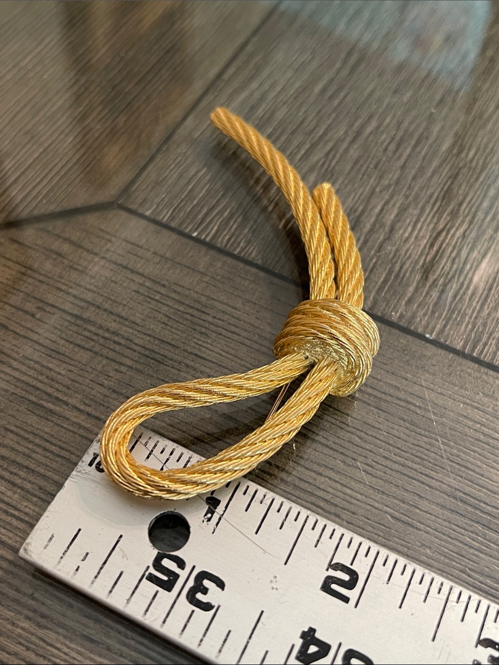 Christian Dior Vintage Knotted Rope Brooch - Gold-tone Metal - Picture 13 of 17